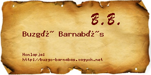 Buzgó Barnabás névjegykártya